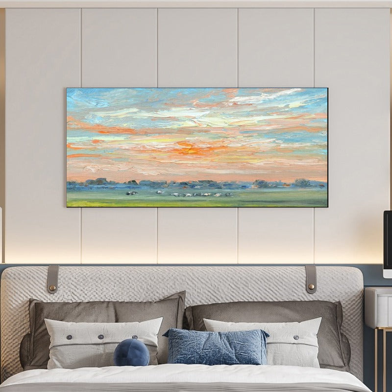 Grassland, Landscape Painting Australia, Hand-painted Canvas,best places to sell art online 2020,best places to sell art prints,best places to sell prints,best platform for artists to sell,best platform for selling art,best platform for selling art online,best platform to sell art