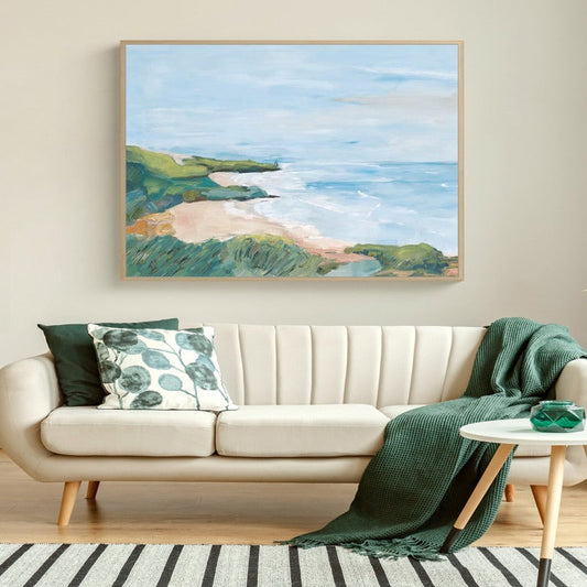 Costal Beach, Landscape Painting Australia, Hand-painted Canvas