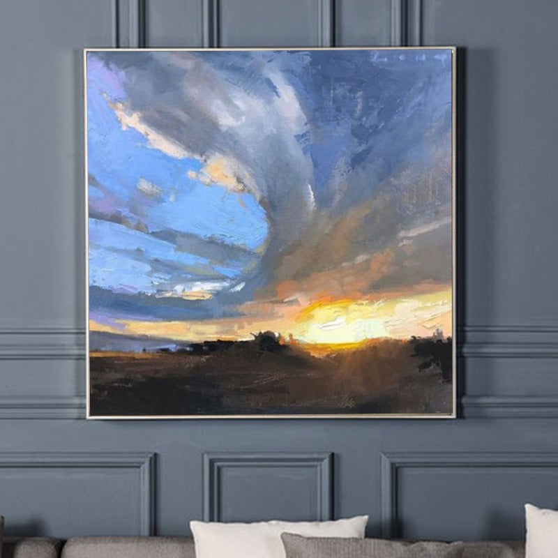 Sunset on the Land B, Landscape Painting Australia, Hand-painted Canvas,best art residencies,best art residencies in the world,best art residency programs,best art sale websites