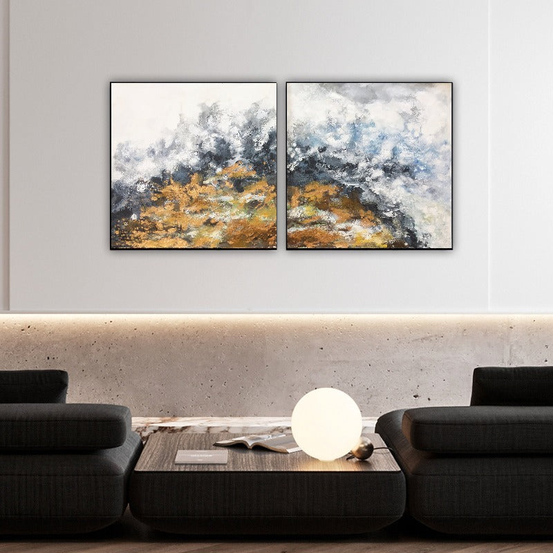 Set of 2 Large Abstract Painting Australia, The Mountain Top, Hand-painted Canvas,artist krishna,artist landscape paintings,artist like salvador dali,artist limited edition prints