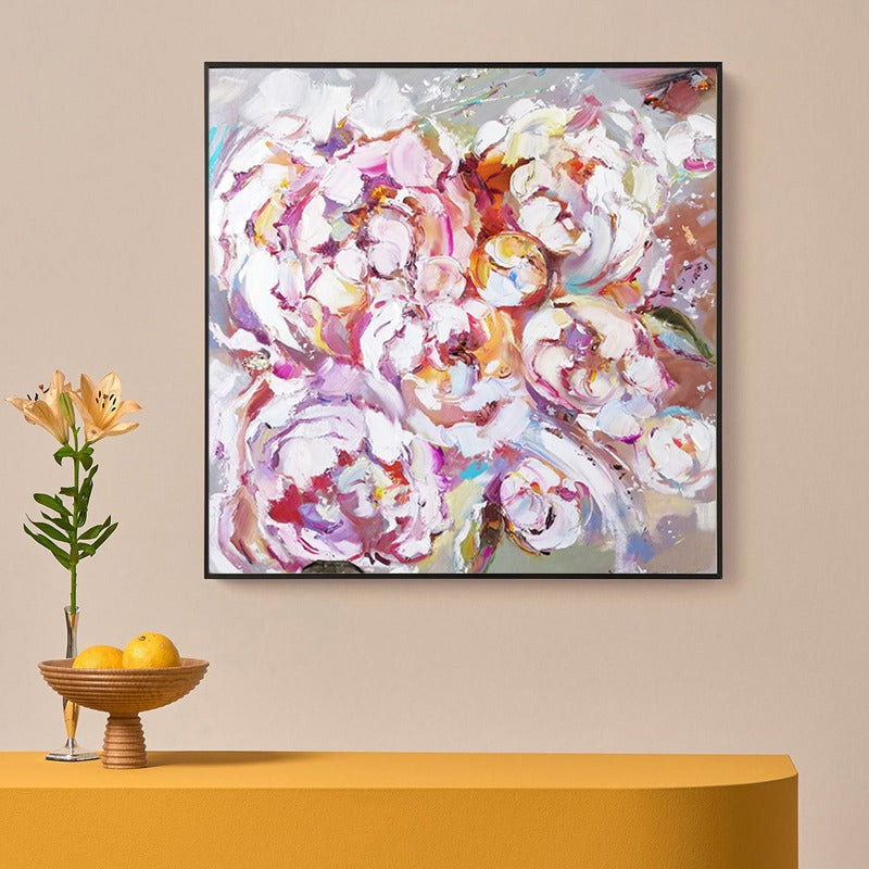 Pink Flower, Floral Painting Australia, Hand-painted Canvas,china contemporary art,china contemporary artist,chinese art contemporary,chinese art gallery singapore,chinese artist,chinese artist contemporary,chinese artist famous,chinese artists,chinese ceramic artists,chinese contemporary