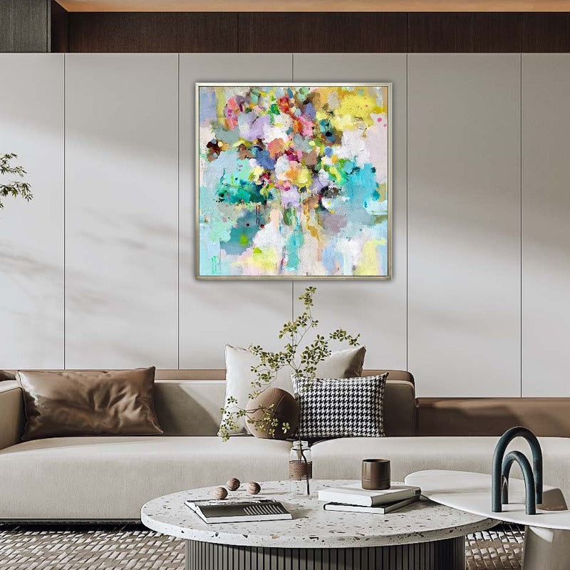 ABSTRACT PAINTING, COLORFUL FLOWERS, HAND-PAINTED CANVAS,artworks made by contemporary artists,artworks made by the contemporary artists,,artworks of arturo luz,artworks of contemporary art