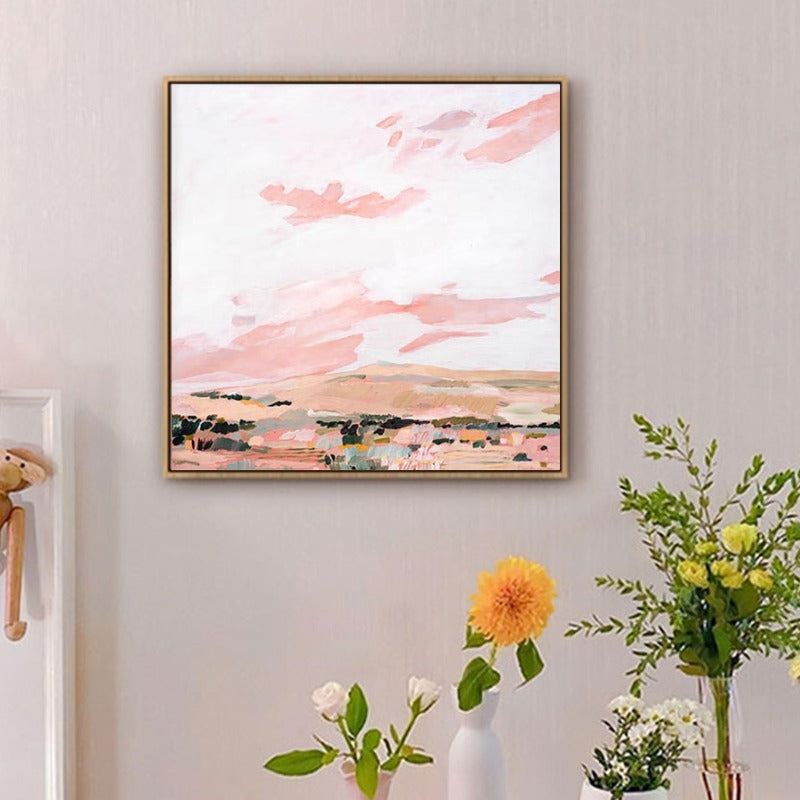 LANDSCAPE PAINTING, PINK SUNSET, HAND-PAINTED CANVAS Pink Sunset, Landscape Painting Australia, Hand-painted Canvas,best contemporary art galleries london,best contemporary art websites,best contemporary artists 2020