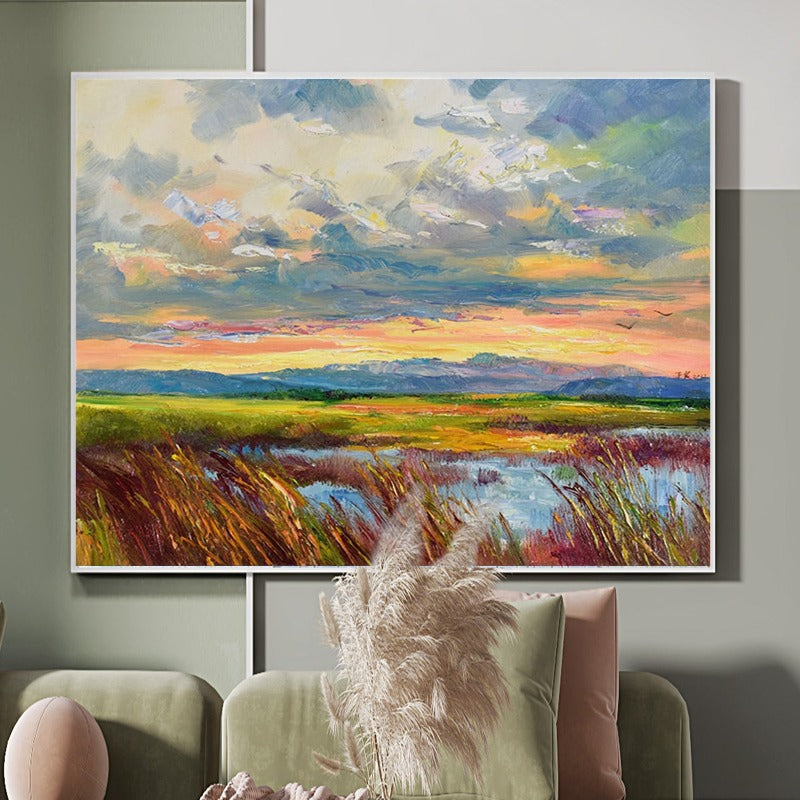 The Prairie, Landscape Painting Australia, Hand-painted Canvas,best abstract wall art,best acrylic art,best acrylic artists,best acrylic painting on canvas,best app for selling paintings