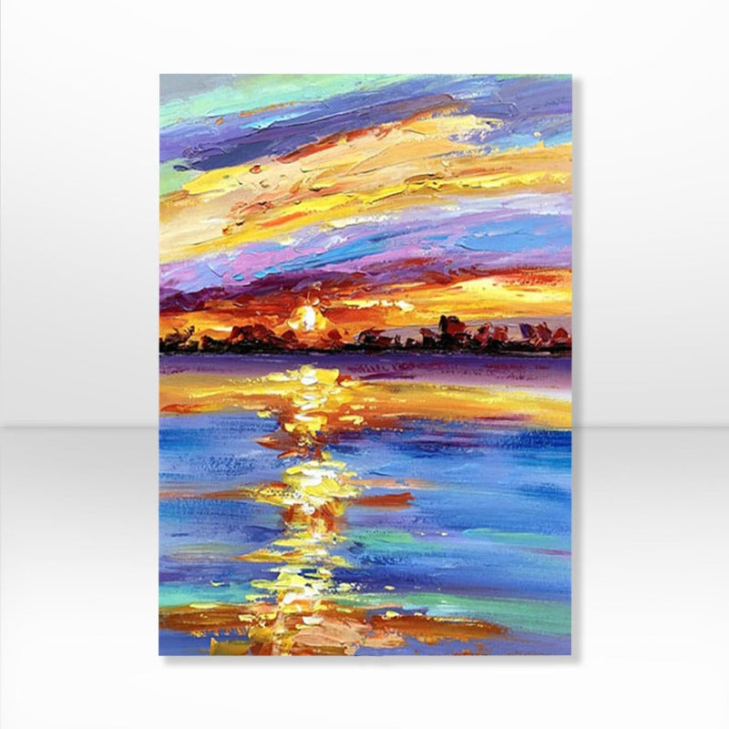 Gold Sunset, Landscape Painting Australia, Hand-painted Canvas,best website to sell prints online,best website to sell your art,best website to sell your digital art,best websites for artists to sell their work,best websites to sell artwork online,best young painters 2020