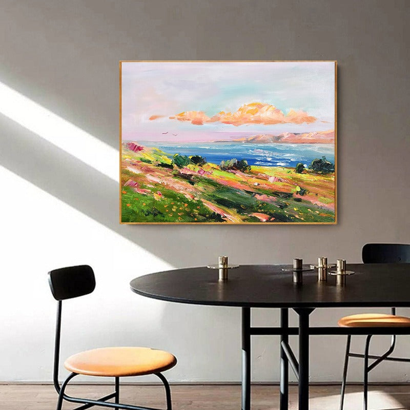 Sunset Coastal, Landscape Painting Australia, Hand-painted Canvas,best artist to invest in,best artists 2020 painting,best arts websites,best artwork 2020,best artwork to invest in