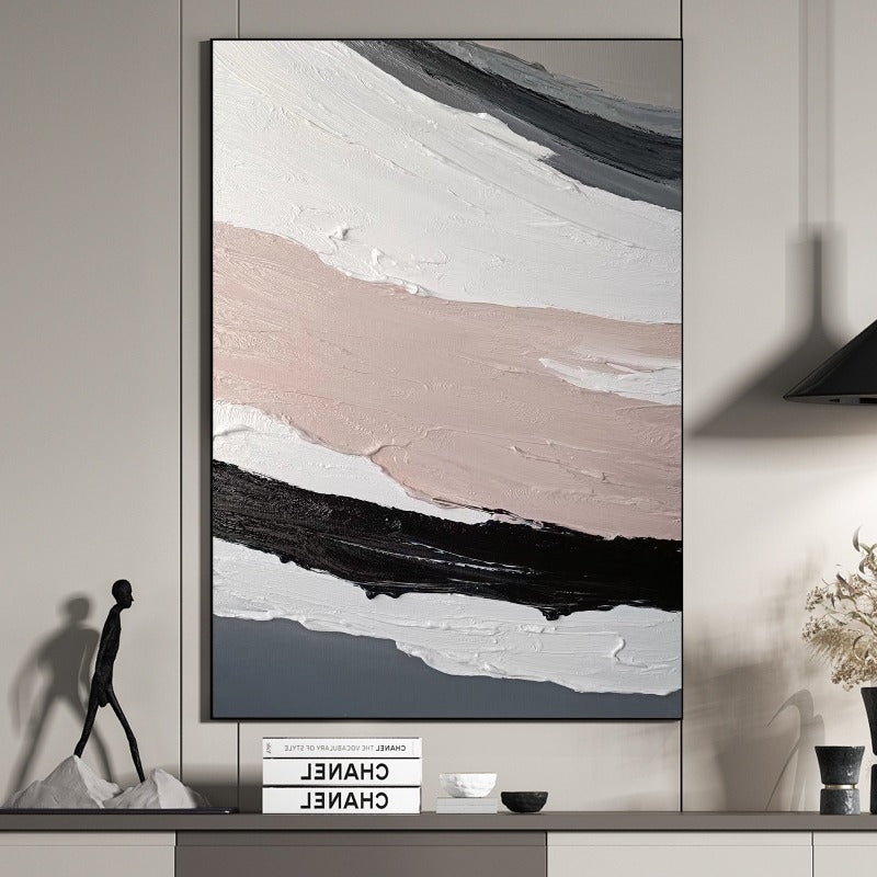 Pink Wave, Minimalist Painting Australia, Hand-painted Canvas,artwork websites for artists,artwork with black frame,,artwork work,artworks and its meaning,artworks in museum