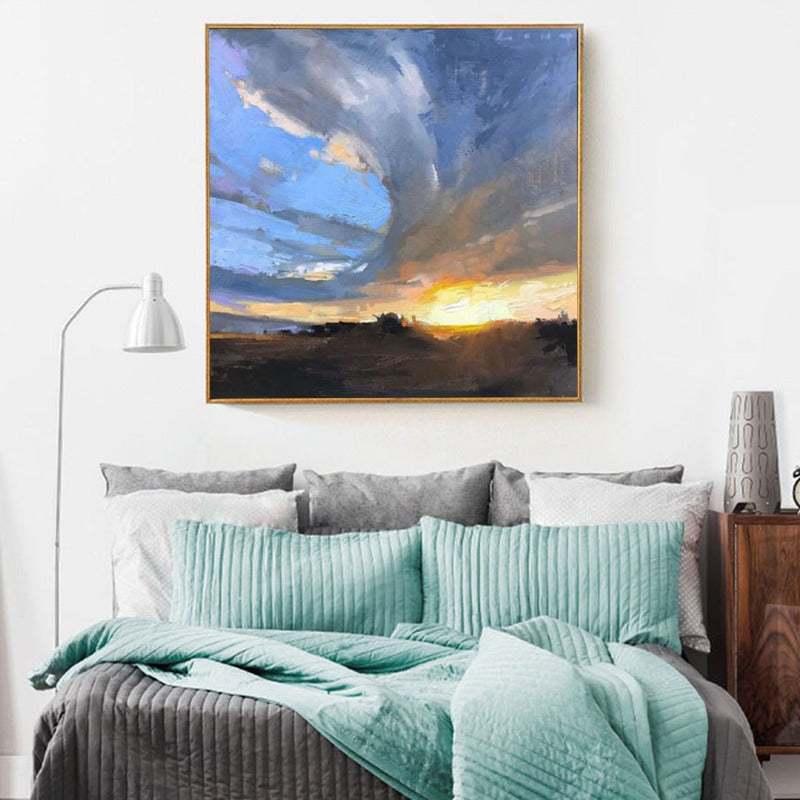 Sunset on the Land B, Landscape Painting Australia, Hand-painted Canvas,best art residencies,best art residencies in the world,best art residency programs,best art sale websites