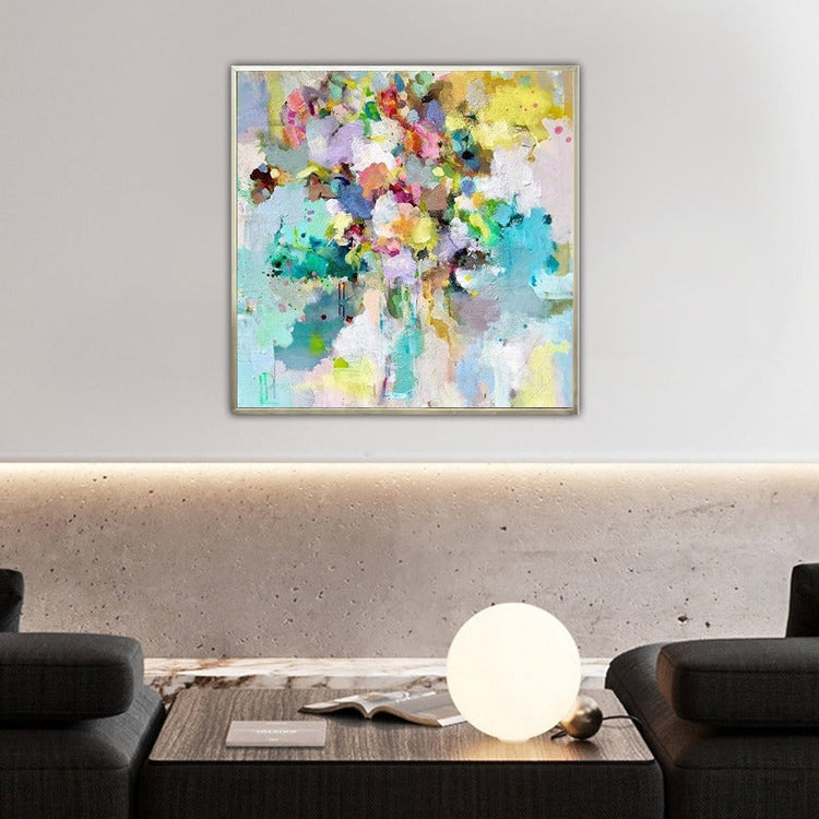 ABSTRACT PAINTING, COLORFUL FLOWERS, HAND-PAINTED CANVAS,artworks made by contemporary artists,artworks made by the contemporary artists,,artworks of arturo luz,artworks of contemporary art