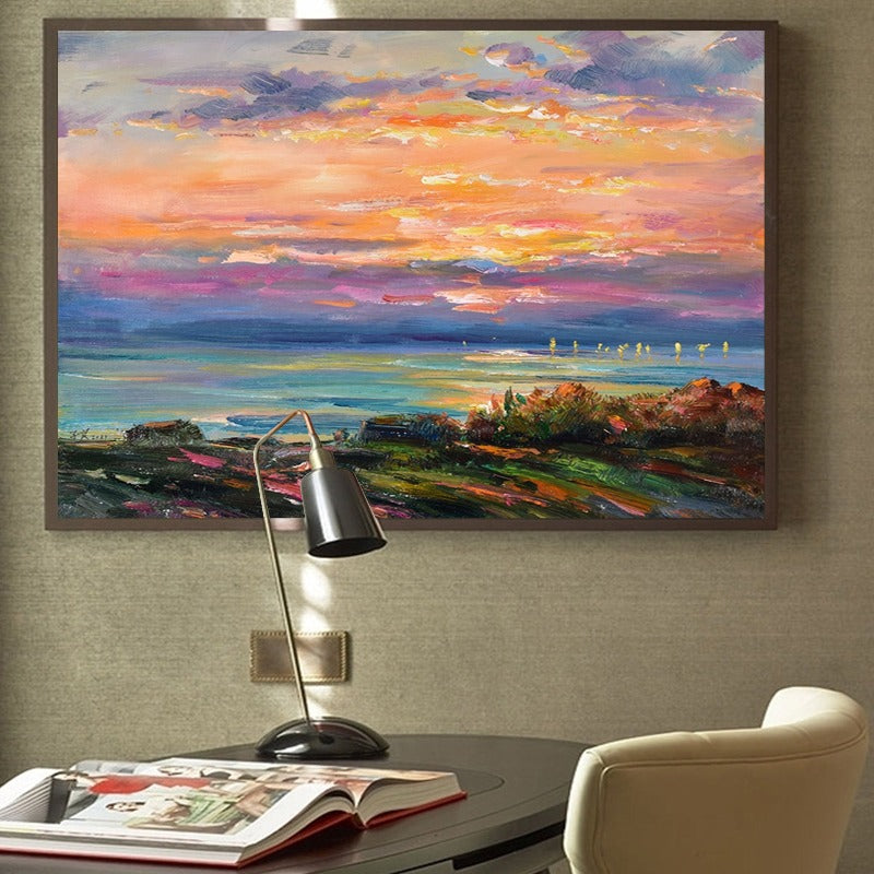 Coastal View, Landscape Painting Australia, Hand-painted Canvas