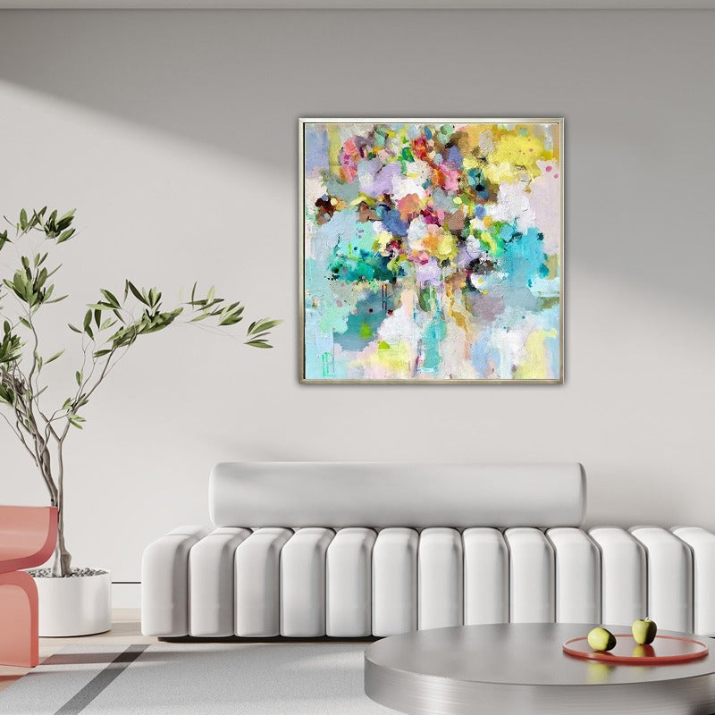 ABSTRACT PAINTING, COLORFUL FLOWERS, HAND-PAINTED CANVAS,artworks made by contemporary artists,artworks made by the contemporary artists,,artworks of arturo luz,artworks of contemporary art