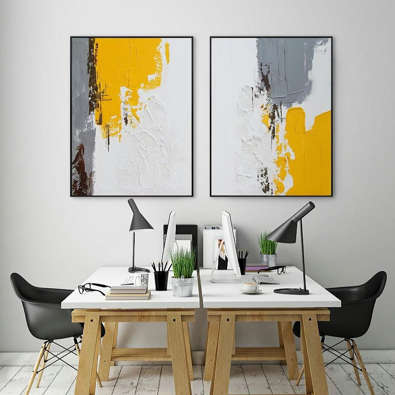 Set of 2 large original oil painting, modern home decor, abstract painting, acrylic painting, designer wall art, living  room office wall decor