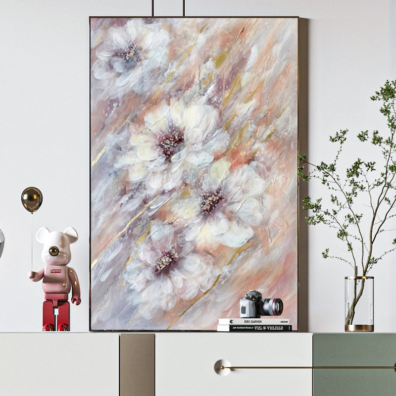 FLORAL PAINTING, WHITE FLOWER, HAND-PAINTED CANVAS,claude monet impressionism paintings,claude monet modern art style,claude monet post impressionism,claude monet short brush strokes,claude monet tate,clay artists famous,clay pottery artists,clay sculpture artists