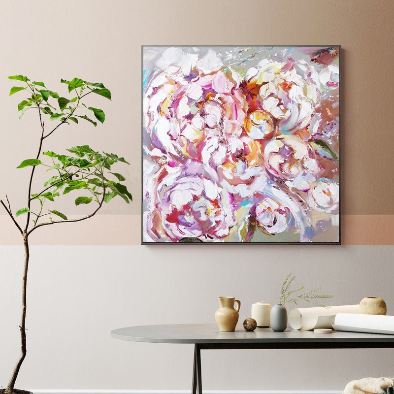Pink Flower, Floral Painting Australia, Hand-painted Canvas,china contemporary art,china contemporary artist,chinese art contemporary,chinese art gallery singapore,chinese artist,chinese artist contemporary,chinese artist famous,chinese artists,chinese ceramic artists,chinese contemporary