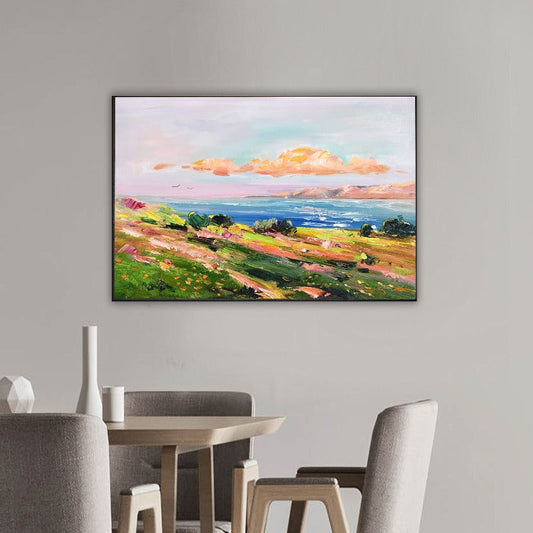 Sunset Coastal, Landscape Painting Australia, Hand-painted Canvas,best artist to invest in,best artists 2020 painting,best arts websites,best artwork 2020,best artwork to invest in