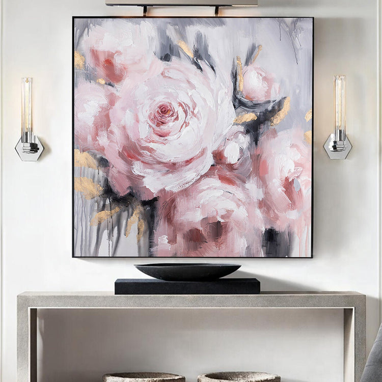 The Pink Rose, Floral Painting Australia, Hand-painted Canvas,art in virtual reality,,art institutions in the philippines,art investment uk,art issue,art kuala lumpur