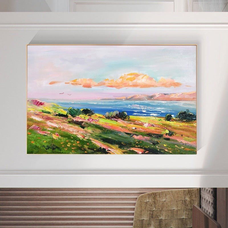 Sunset Coastal, Landscape Painting Australia, Hand-painted Canvas,best artist to invest in,best artists 2020 painting,best arts websites,best artwork 2020,best artwork to invest in