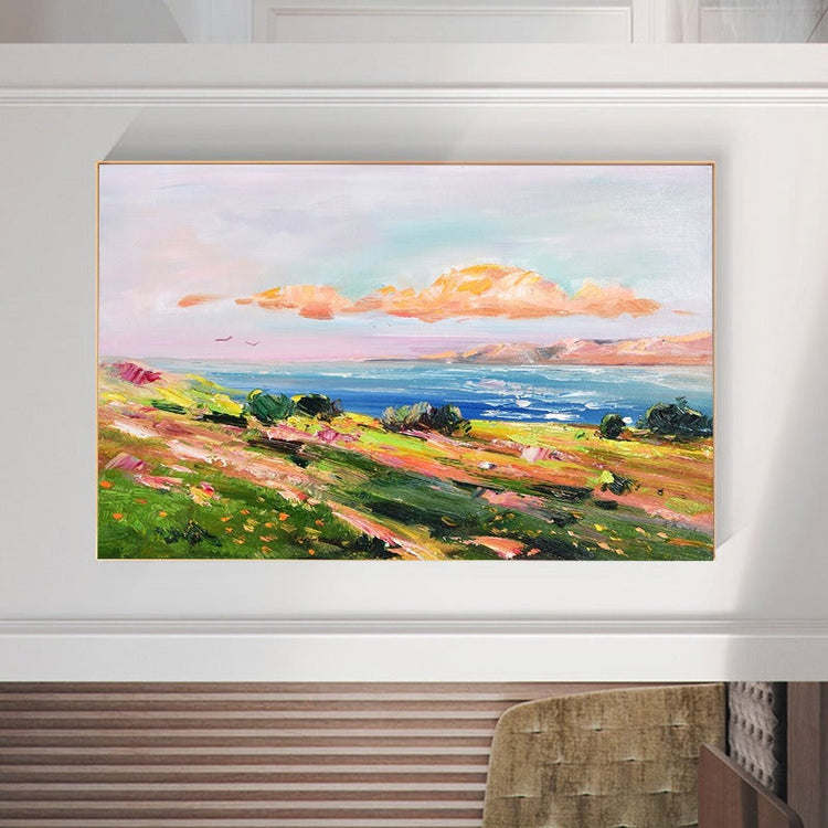 Sunset Coastal, Landscape Painting Australia, Hand-painted Canvas,best artist to invest in,best artists 2020 painting,best arts websites,best artwork 2020,best artwork to invest in