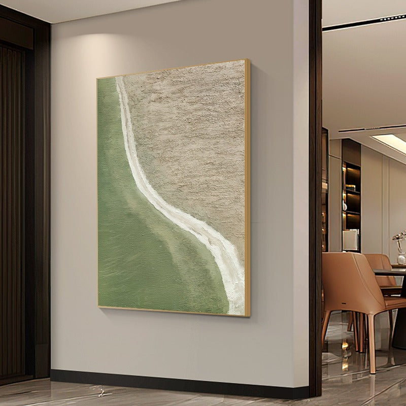 Green Wave, Minimalist Painting Australia, Hand-painted Canvas,attractive pencil drawing,aua abstract,auction my art,auction your art,audrey hepworth,auerbach art