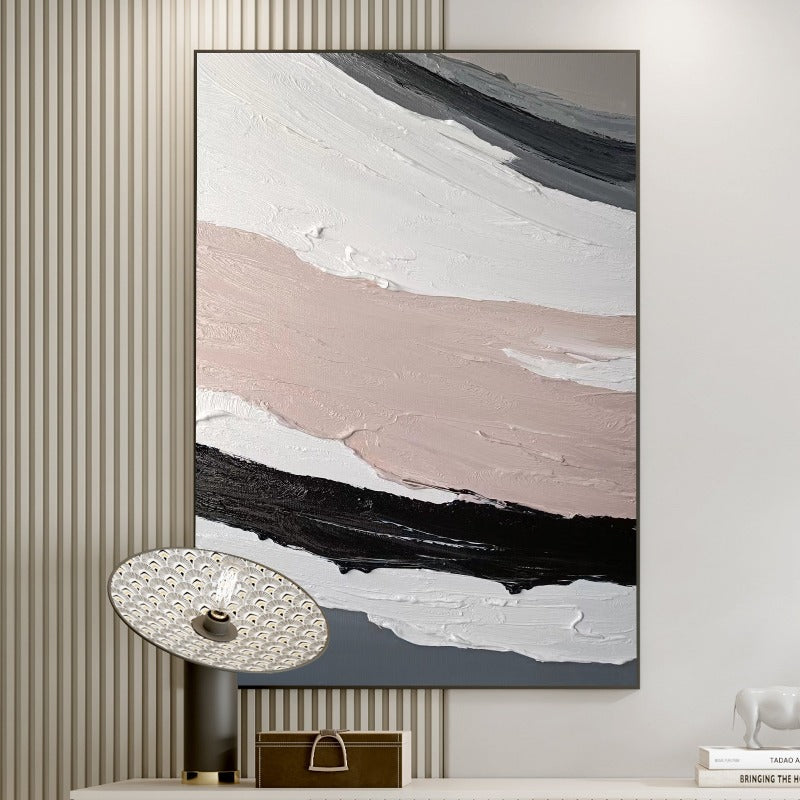 Pink Wave, Minimalist Painting Australia, Hand-painted Canvas,artwork websites for artists,artwork with black frame,,artwork work,artworks and its meaning,artworks in museum