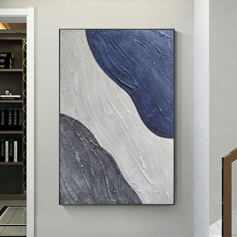 Navy Blue and White, Minimalist Painting Australia, Hand-painted Canvas,artworks of surrealism,artzolo pichwai,ash abstracts 2022,asia contemporary art show,asia pacific triennial