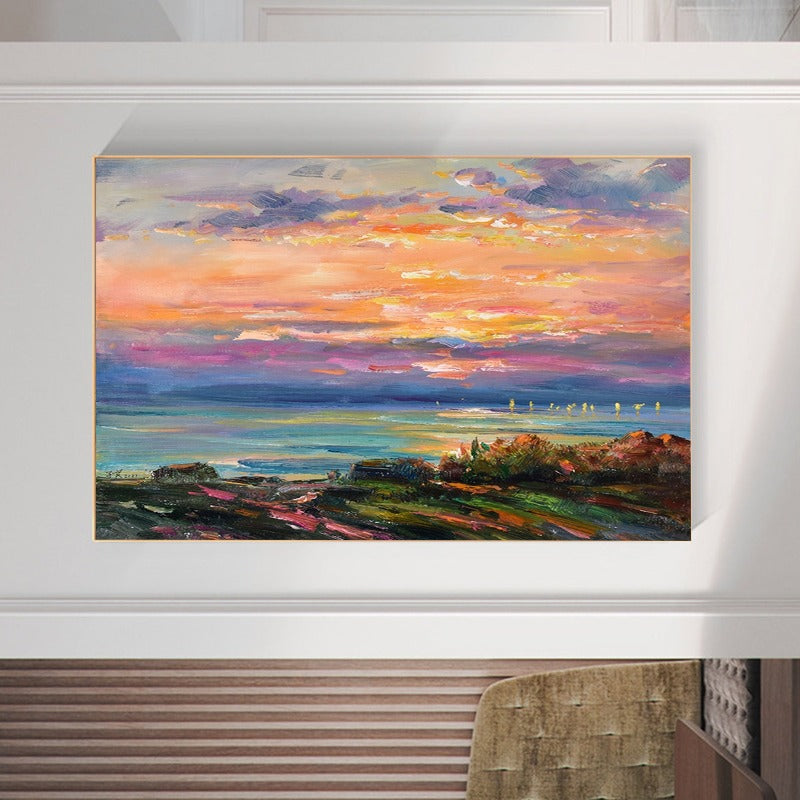 Coastal View, Landscape Painting Australia, Hand-painted Canvas