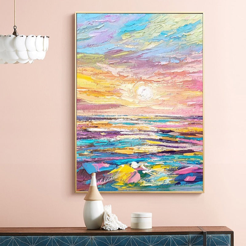Colorful Sunset, Landscape Painting Australia, Hand-painted Canvas