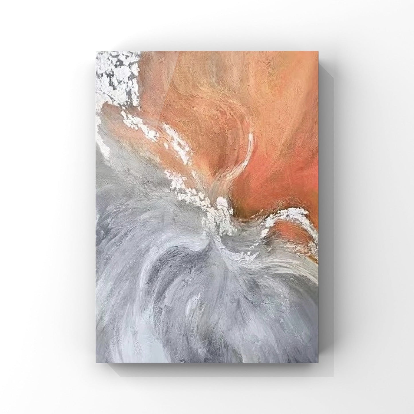 Orange and Grey Abstract Painting Australia, Fusion, Hand-painted Canvas,artists that use watercolour,artists that work with clay,artists that work with metal,artists to invest in 2020,,artling singapore