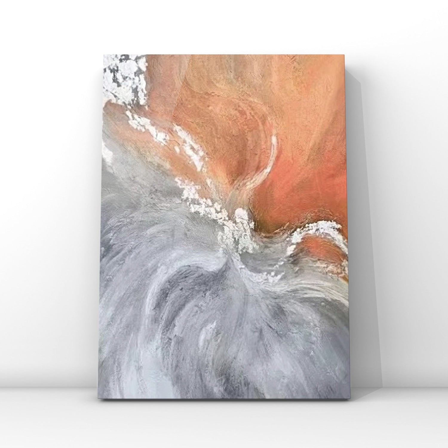Orange and Grey Abstract Painting Australia, Fusion, Hand-painted Canvas,artists that use watercolour,artists that work with clay,artists that work with metal,artists to invest in 2020,,artling singapore