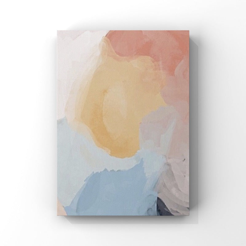MINIMALIST PAINTING, WARM COLORS LIGHT, HAND-PAINTED CANVAS