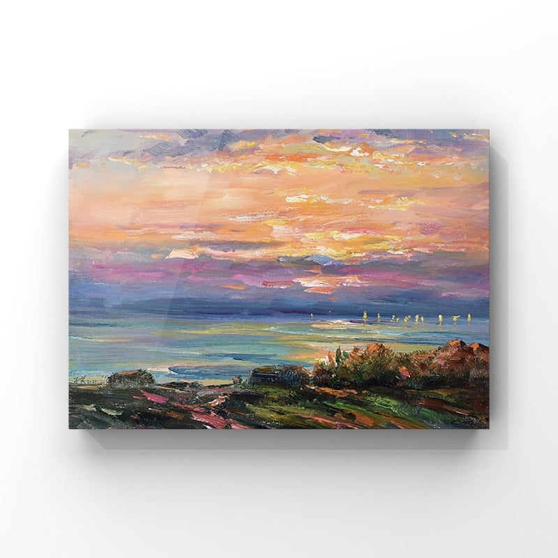 Coastal View, Landscape Painting Australia, Hand-painted Canvas