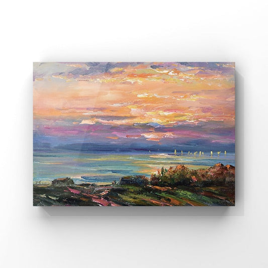 Coastal View, Landscape Painting Australia, Hand-painted Canvas
