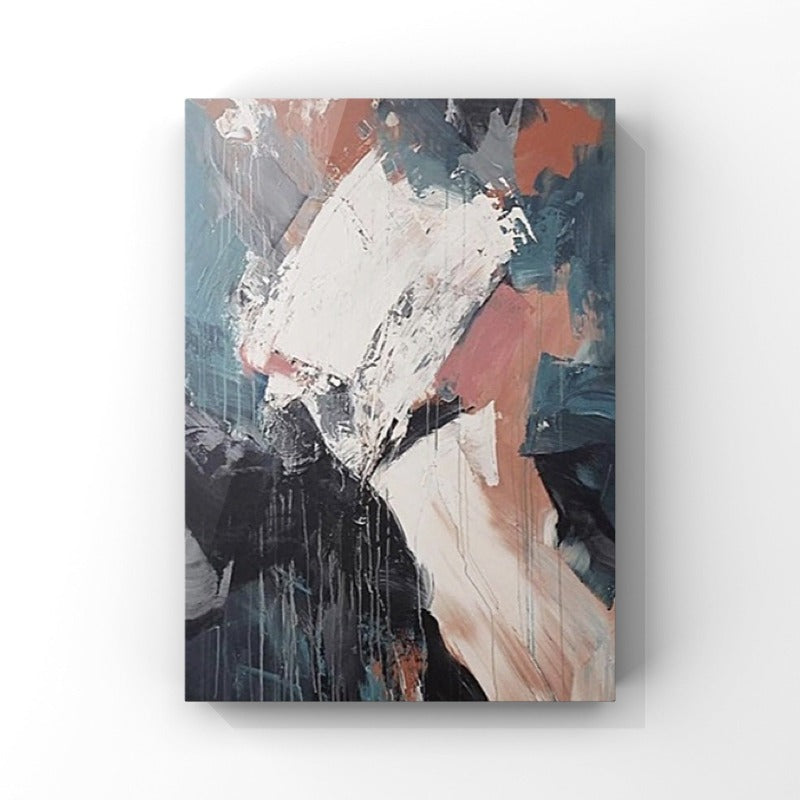 ABSTRACT PAINTING, ALLUSION, HAND-PAINTED CANVAS