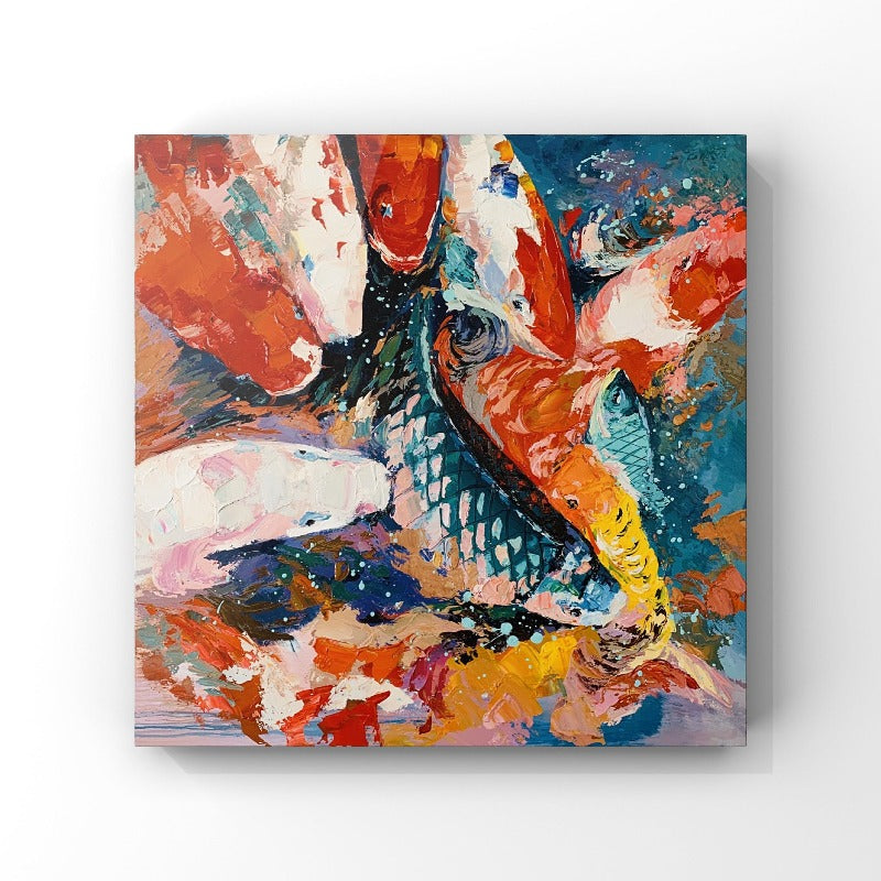 Colorful Fish, Impressionism Animal Painting Australia, Hand-painted Canvas