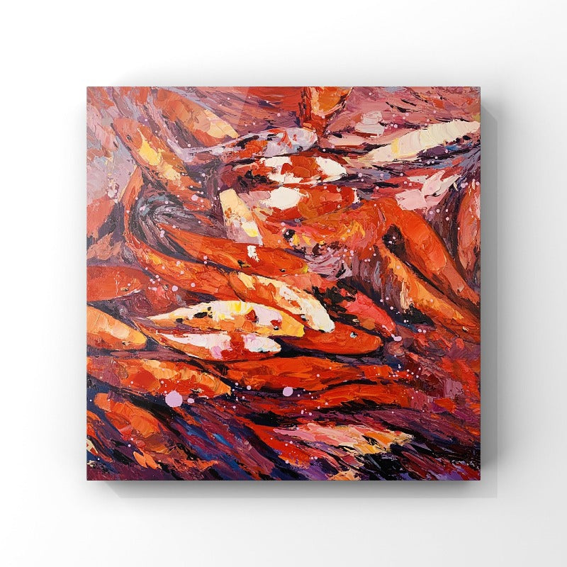 Golden Fish, Impressionism Animal Painting Australia, Hand-painted Canvas