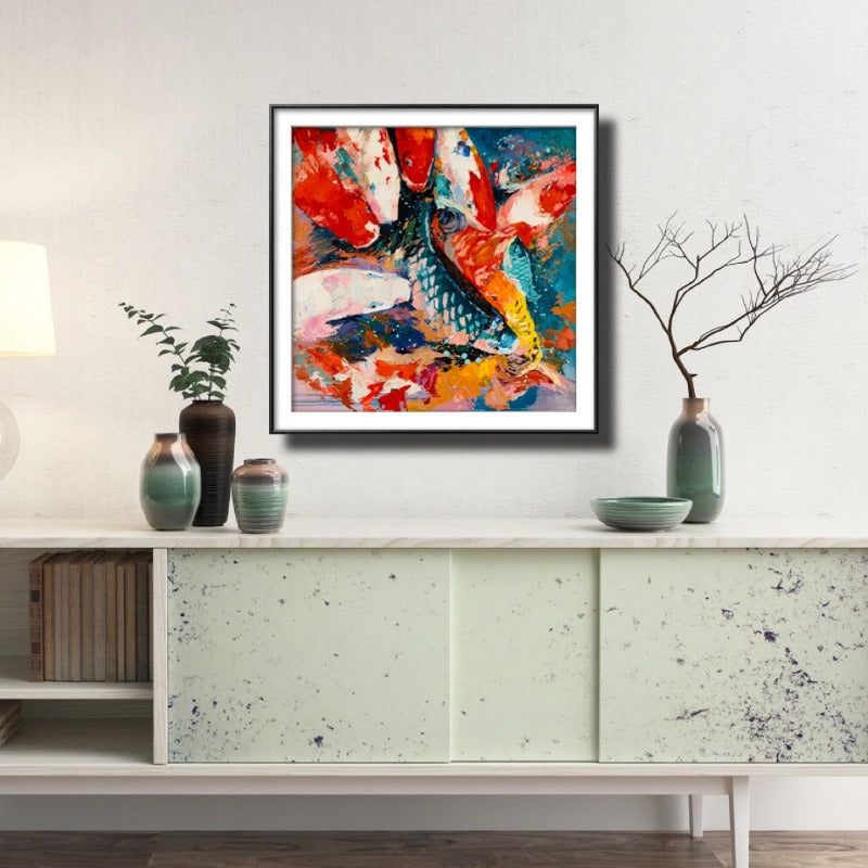 Colorful Fish, Impressionism Animal Painting Australia, Hand-painted Canvas