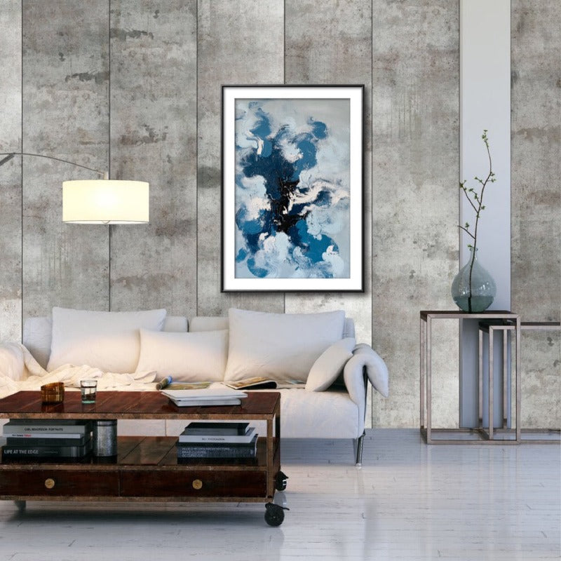 The Cloud, Abstract Painting Australia, Hand-painted Canvas,black white oil painting,black white painting abstract,black white pencil drawings,black white pink wall art,black white yellow wall art,blue abstract paintings,blue and black painting,blue and red paintings