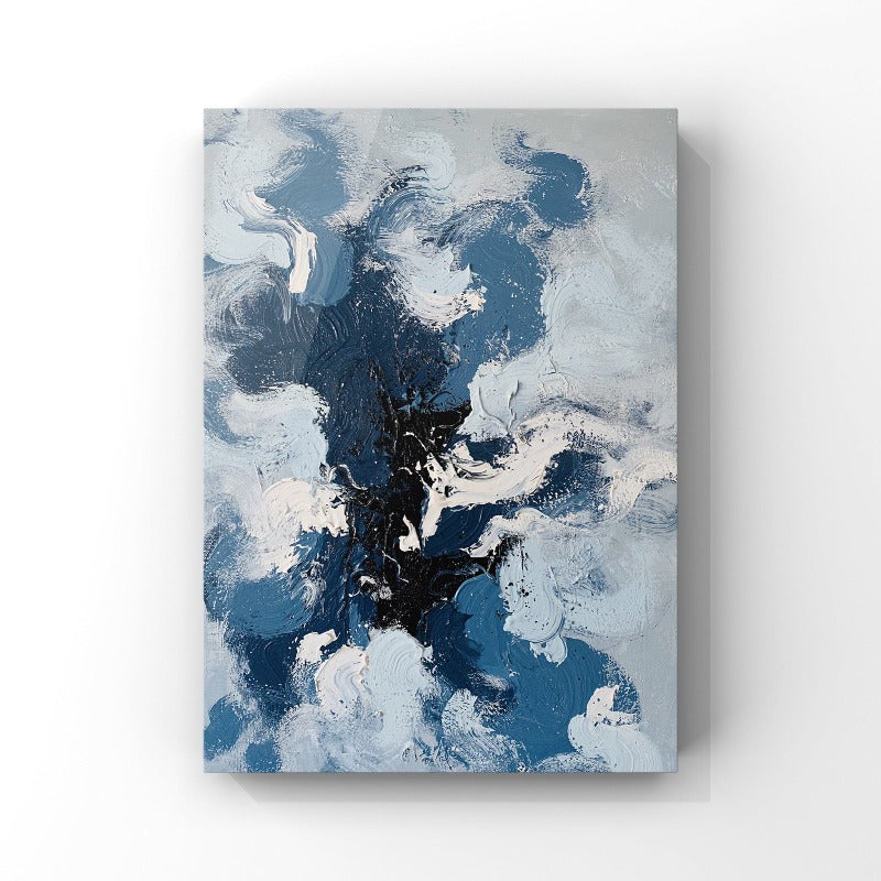 The Cloud, Abstract Painting Australia, Hand-painted Canvas,black white oil painting,black white painting abstract,black white pencil drawings,black white pink wall art,black white yellow wall art,blue abstract paintings,blue and black painting,blue and red paintings