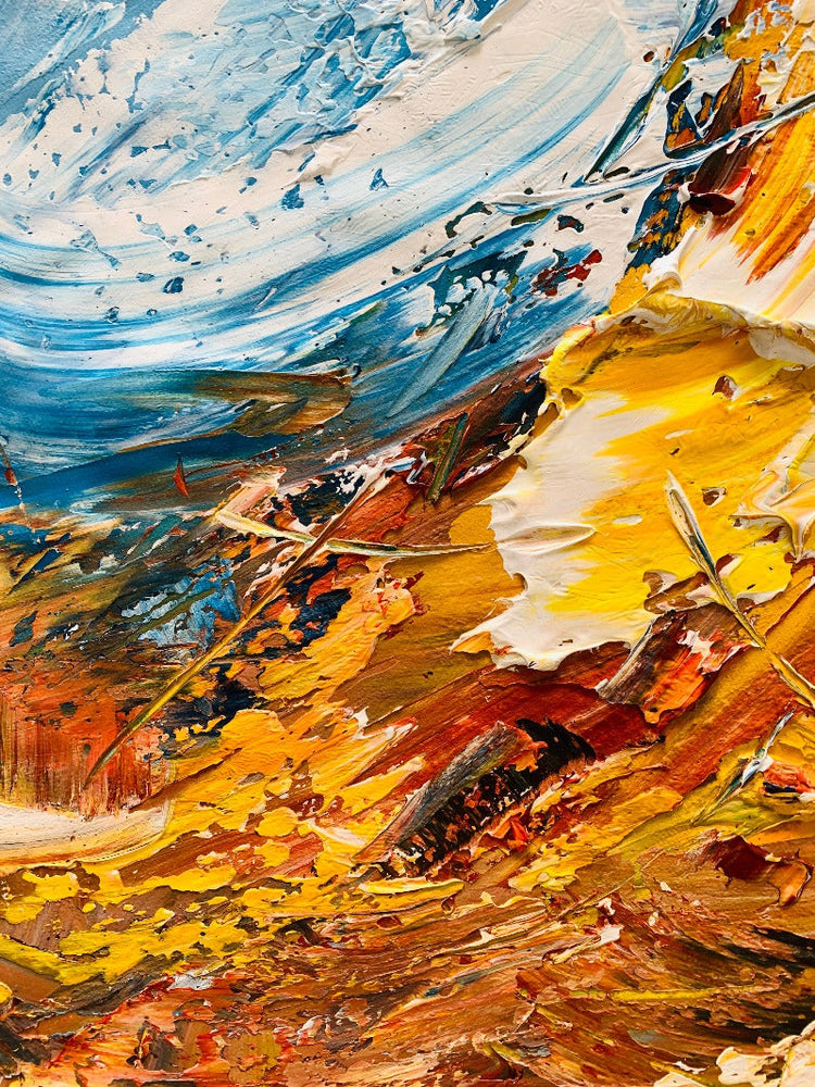 Volcano, Impasto-abstract Painting Australia, Hand-painted Canvas