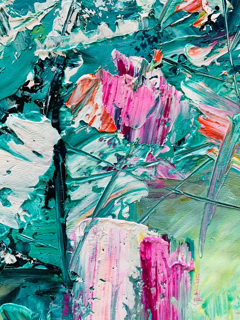 The Firework, Impasto-abstract Painting Australia, Hand-painted Canvas