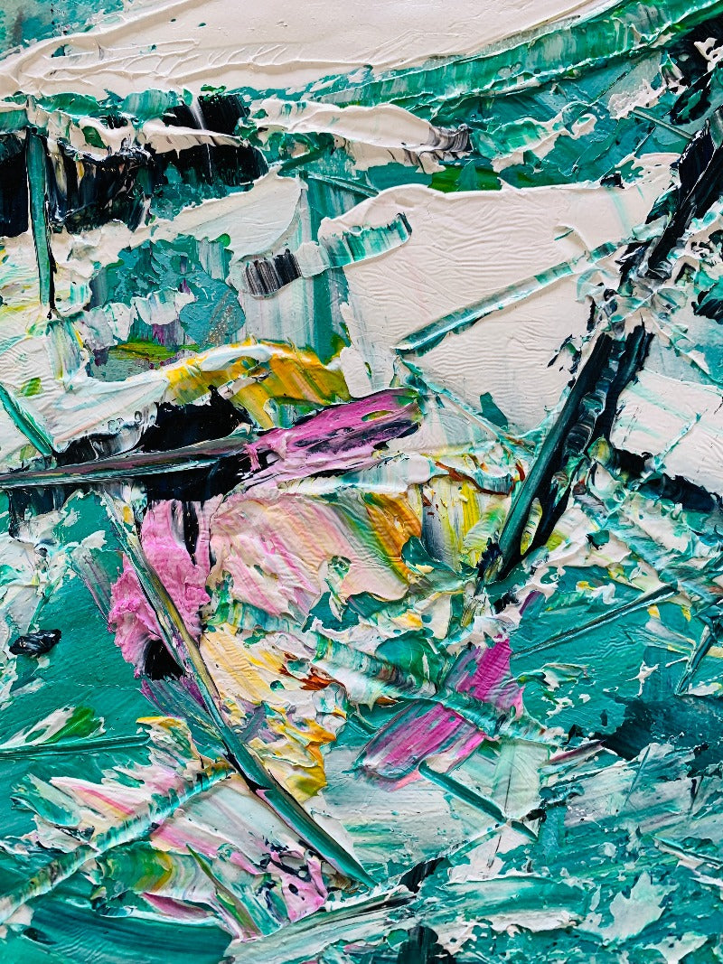 The Firework, Impasto-abstract Painting Australia, Hand-painted Canvas