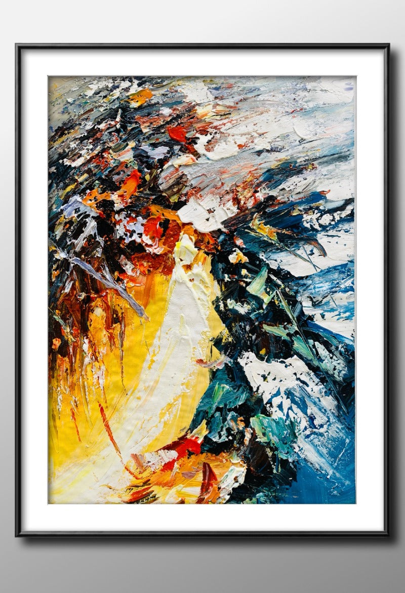 The Eruption, Impasto-abstract Painting Australia, Hand-painted Canvas