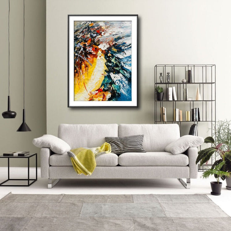 The Eruption, Impasto-abstract Painting Australia, Hand-painted Canvas