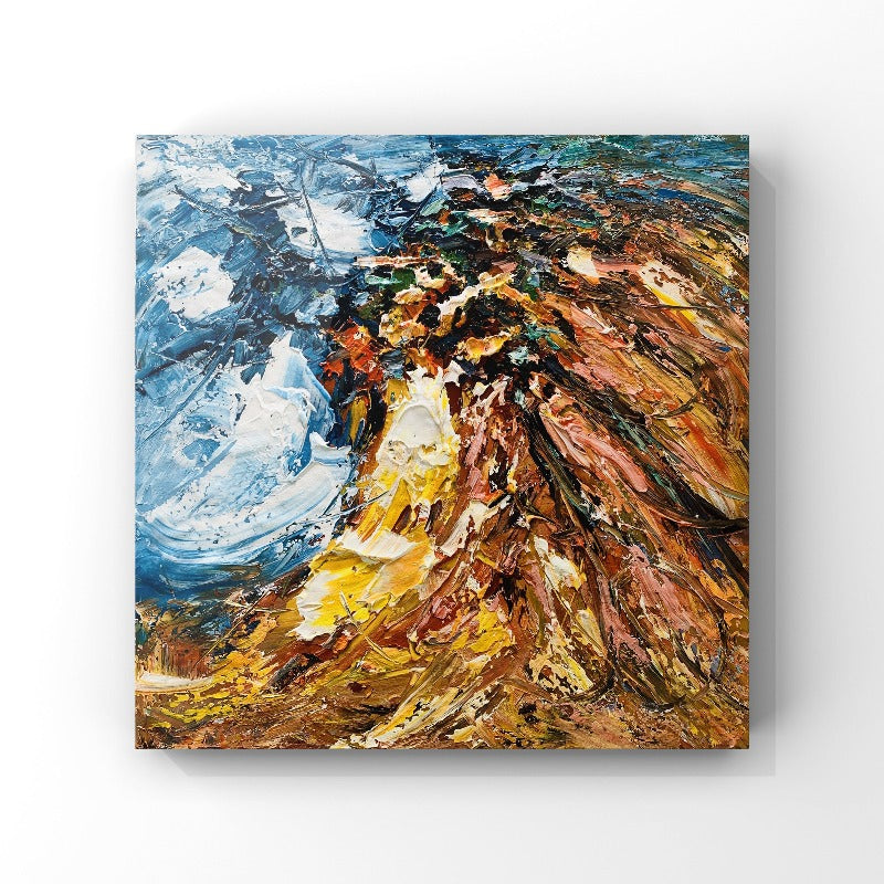 Volcano, Impasto-abstract Painting Australia, Hand-painted Canvas