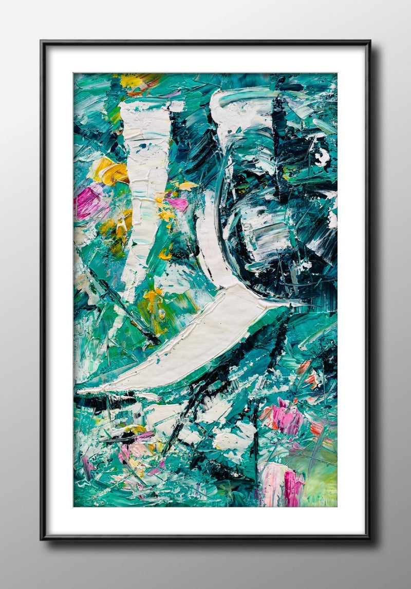 The Firework, Impasto-abstract Painting Australia, Hand-painted Canvas