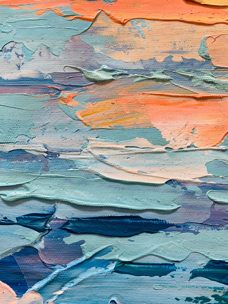 Warm Sunset, Impressionism Painting Australia, Hand-painted Canvas