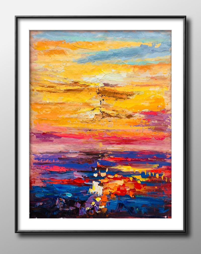 Golden Sunset, Impressionism Painting Australia, Hand-painted Canvas