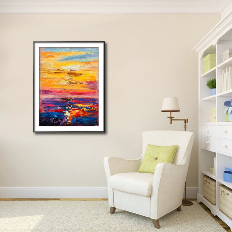 Golden Sunset, Impressionism Painting Australia, Hand-painted Canvas