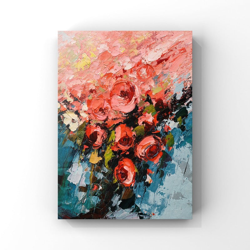 Pink Spring, Impressionism Floral Painting Australia, Hand-painted Canvas