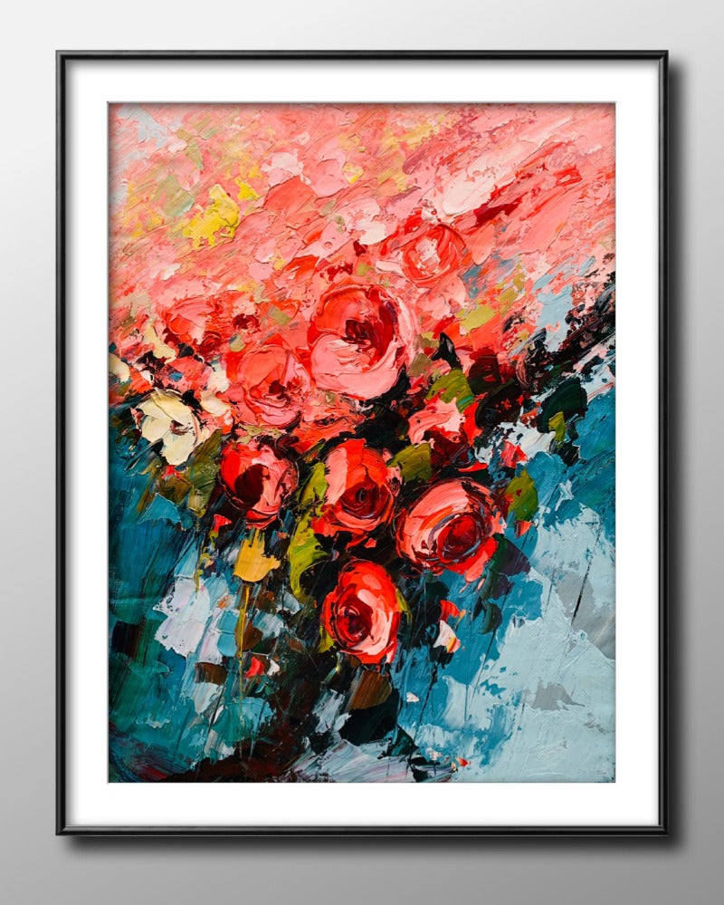 Pink Spring, Impressionism Floral Painting Australia, Hand-painted Canvas